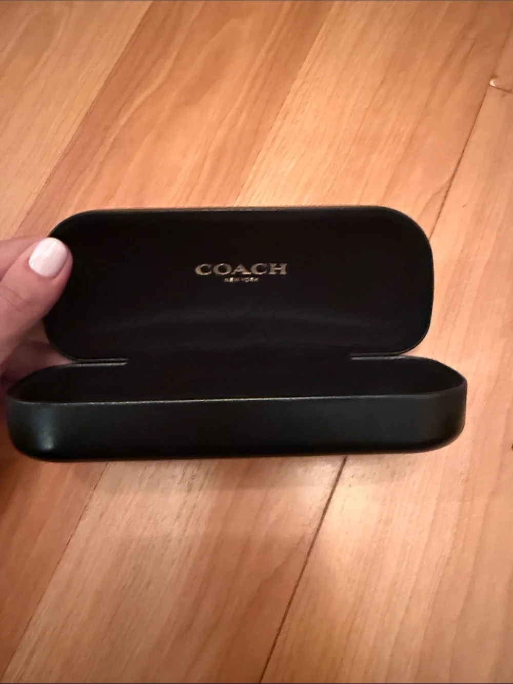 Coach Black Eyewear Case with Gold Logo